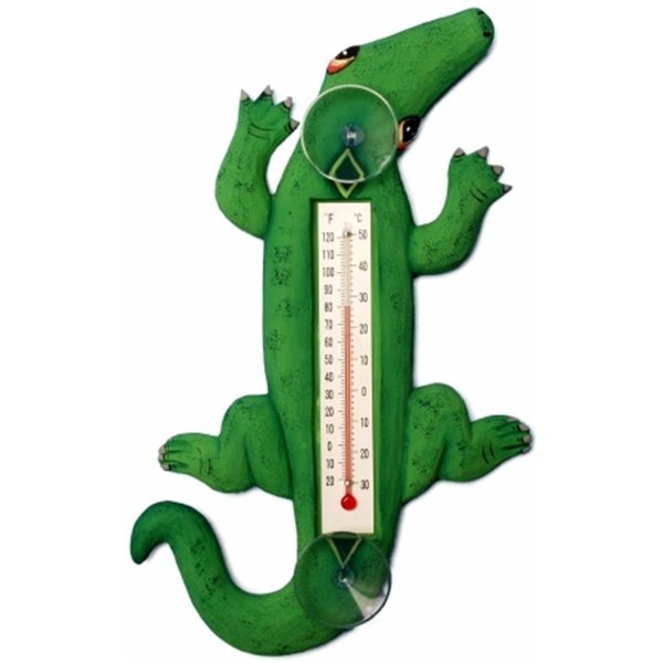 Songbird Essentials Climbing Green Alligator Small Window Thermometer SE2172109